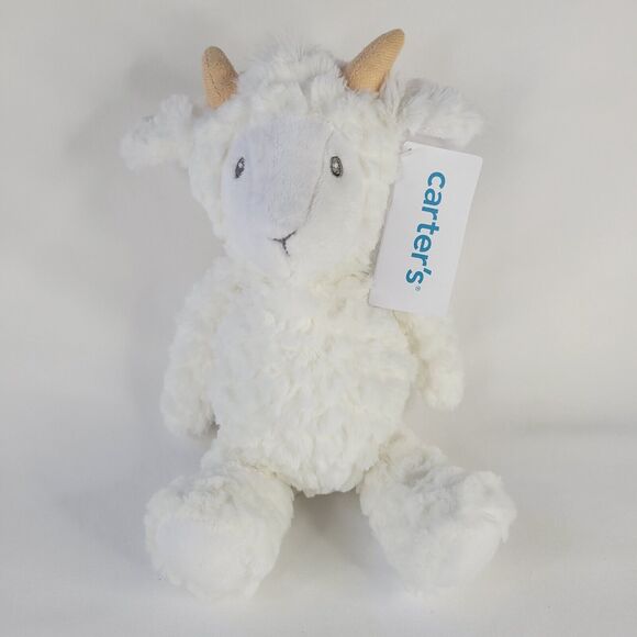 2020 Carters White Billy Goat Plush Baby Toy Stuffed Farm Animal Lovey 67996 NWT - Picture 1 of 13